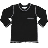 Long Sleeve Tee Black with Grey Stitching - Denny's