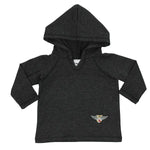 Long Sleeve Hoody Charcoal with Wing Patch - Denny's