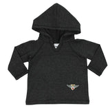 Long Sleeve Hoody Charcoal with Wing Patch - Denny's