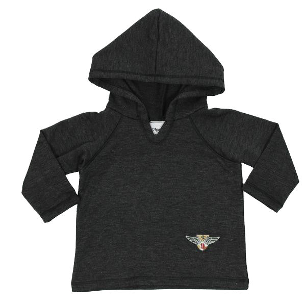Long Sleeve Hoody Charcoal with Wing Patch - Denny's