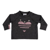 Long Sleeve Raglan with Pink Heart - Denny's