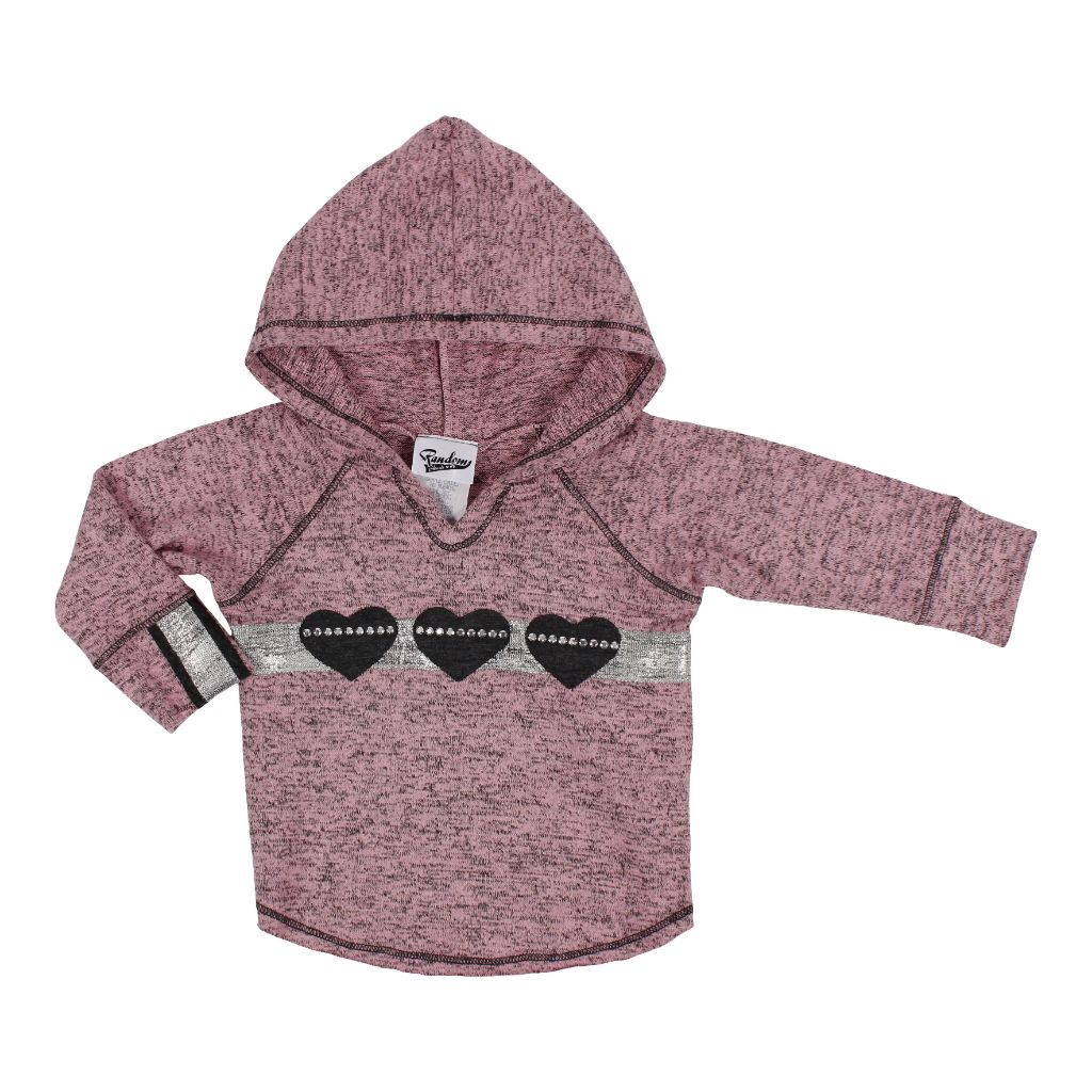 Long Sleeve Hoody with Hearts n' Studs - Denny's
