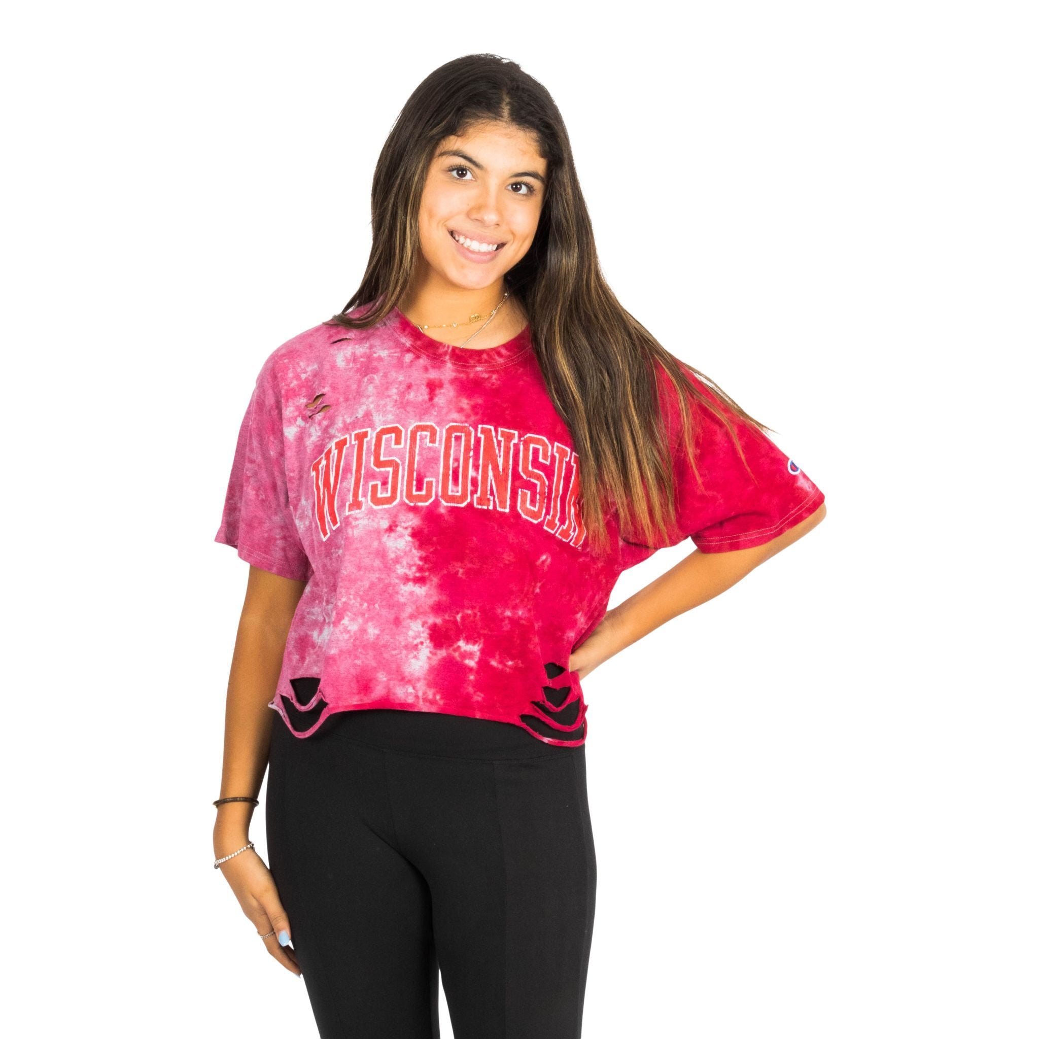 Tie Dye Wisconsin Crop Tee - Denny's