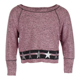 Long Sleeve Top with Charcoal Stripe & Silver Stars - Denny's