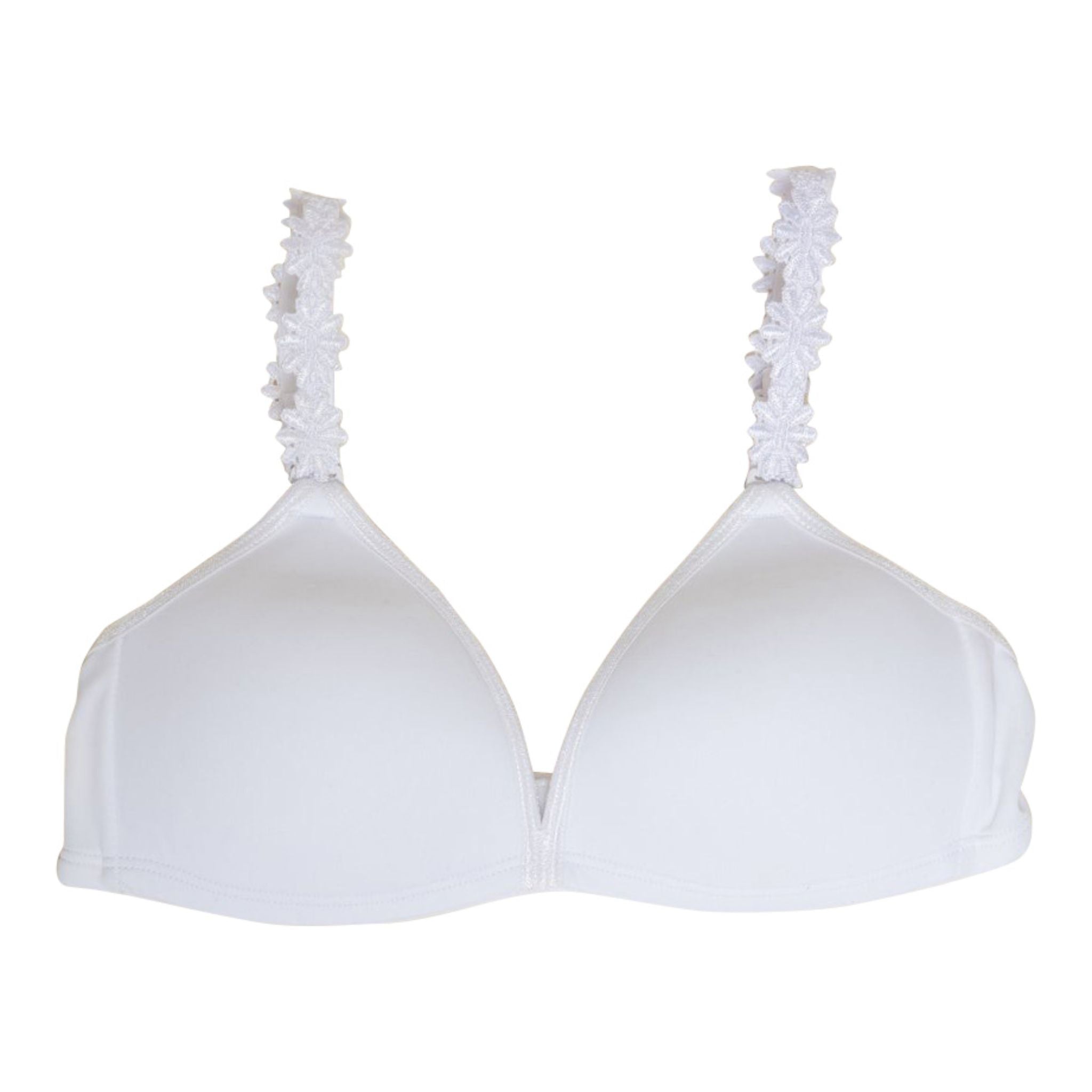 Seamless Padded Bra w Flower Straps - Denny's