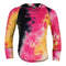 Long Sleeve Tunic Hoody Tie Dye Yellow Pink Black - Denny's