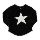 Black Shirt Tail Sweater with Star - Denny's