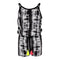 Black & White Tie Dye Romper with Neon Tassles - Denny's