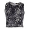 Black Cheetah Racerback Crop Tank - Denny's