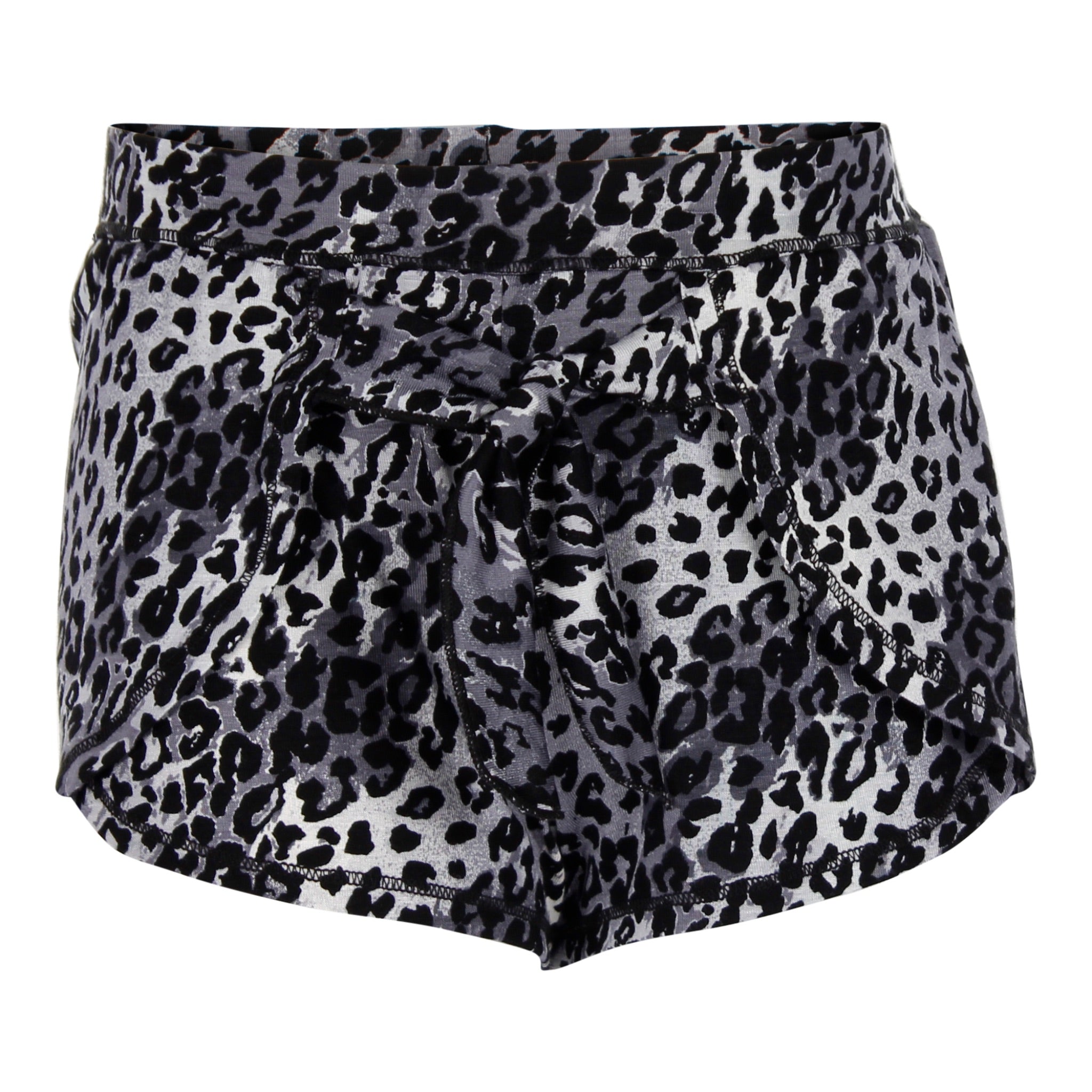 Black Cheetah Wrap Tie Front Short - Denny's