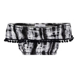 Tie Dye Off Shoulder Cropped Top with Pom Poms - Denny's