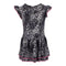 Ruffle Sleeved Bottom Leopard Dress with Pink Stitching - Denny's
