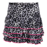 Leopard Ruffle Skirt with Pink Stitching - Denny's