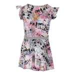 Tie Dye Ruffle Sleeve Dress with Studded Belt - Denny's