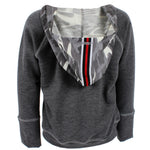 Solid Sweatshirt with Camo Hood and Stripe - Denny's