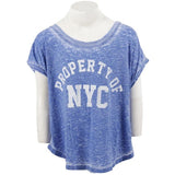 Burn Out Cap Sleeve with Property of New York City - Denny's