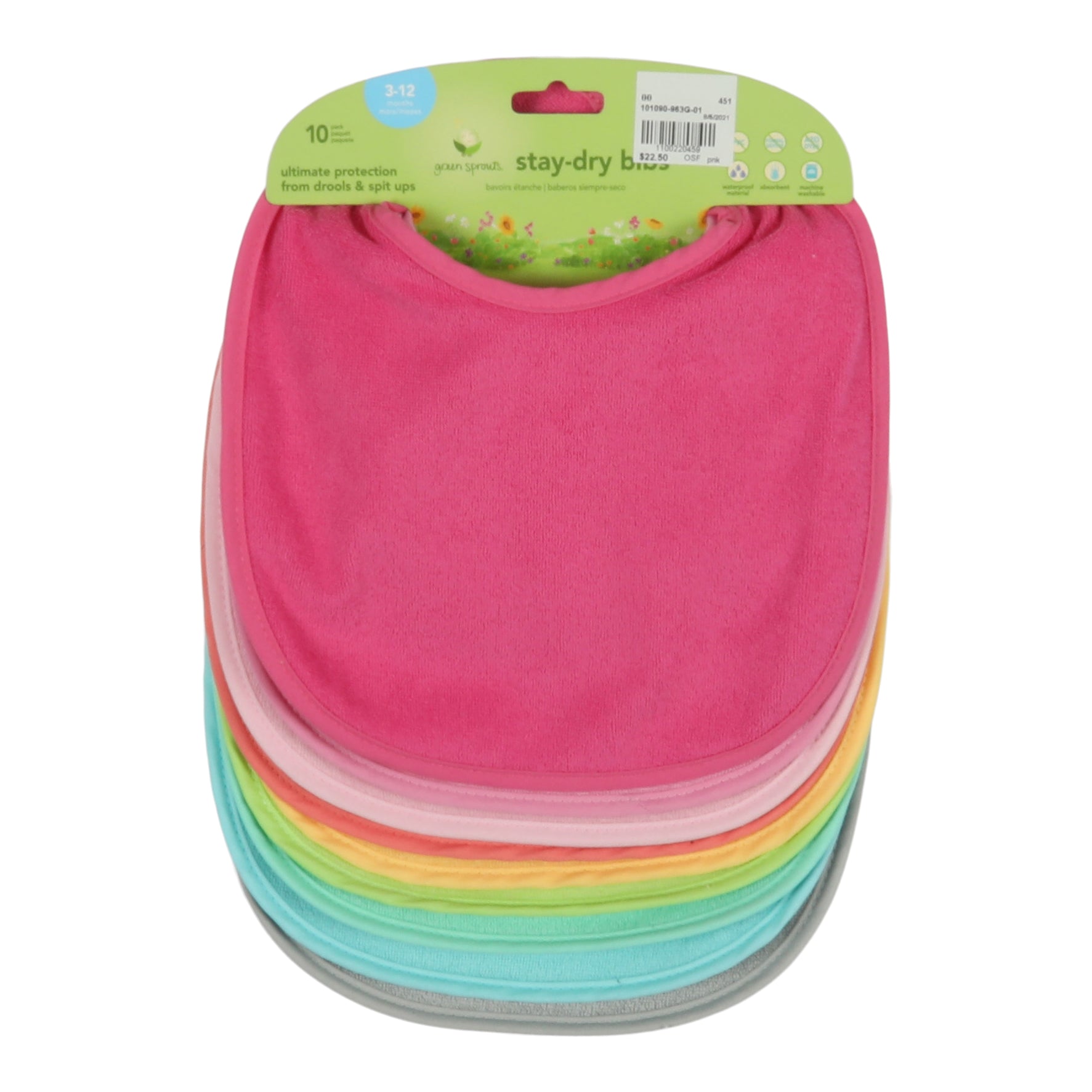 10 Pack Pink Bibs - Denny's