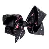 4 Inch Bow Clip Splatter Neon Silver - Denny's