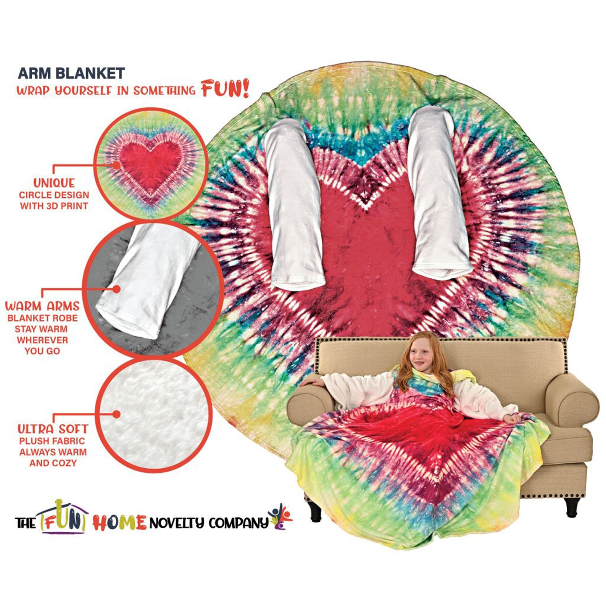 Heart Tie Dye Arm Cozy Blanket - Denny's