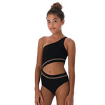 1pc Gold Trim Cut Out Bathingsuit - Denny's
