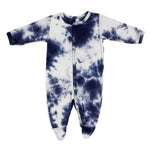 Navy & White Tie Dye Footie - Denny's