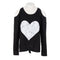 Long Sleeve Cold Shoulder Top with White Heart - Denny's
