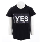 Short Sleeve Tee with Tie & Yes/No Sequin - Denny's