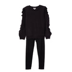 2pc Ruffle Sweatshirt & Glitter Legging Set - Denny's