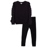 2pc Ruffle Sweatshirt & Glitter Legging Set - Denny's