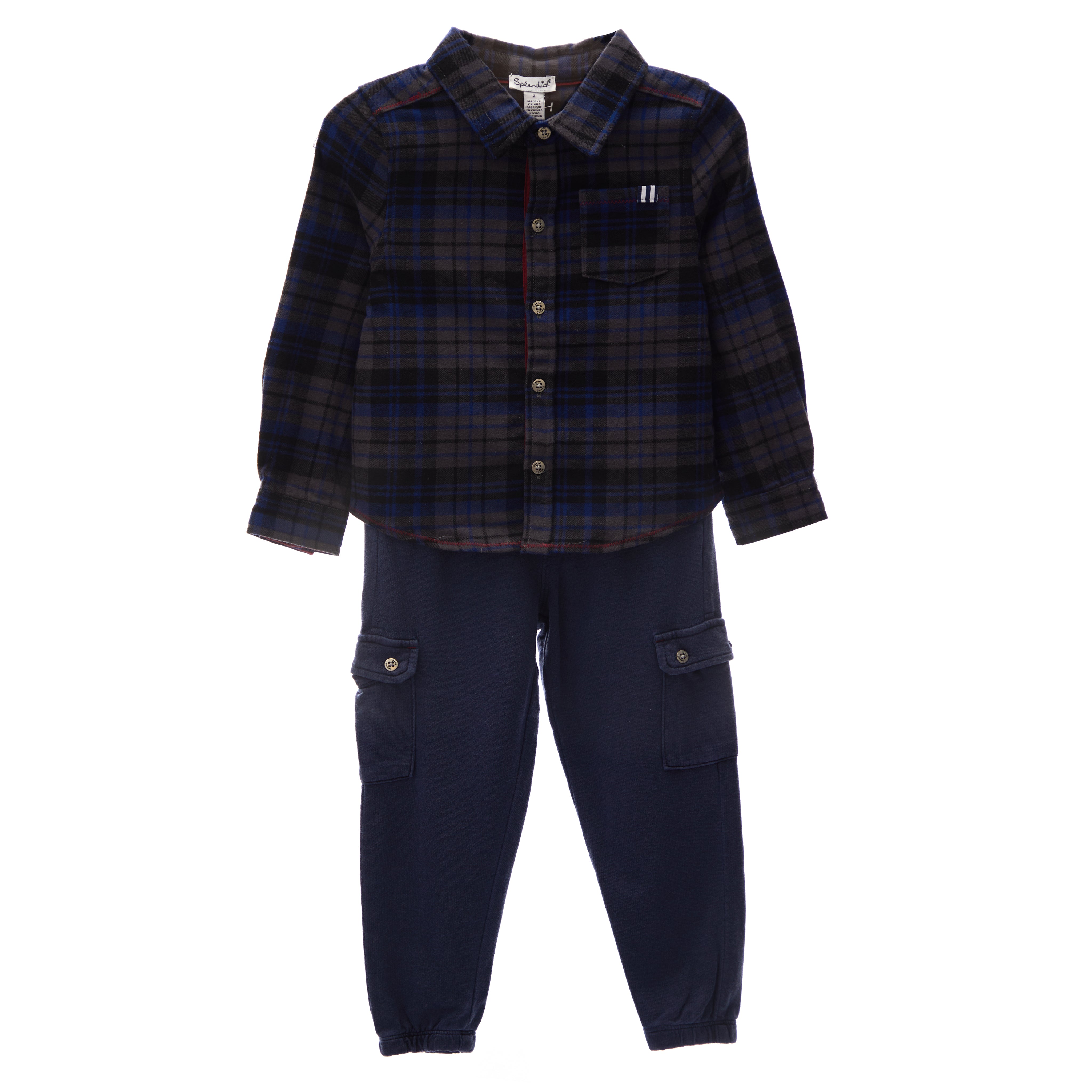 Glacier Plaid Buttondown & Pants Set - Denny's