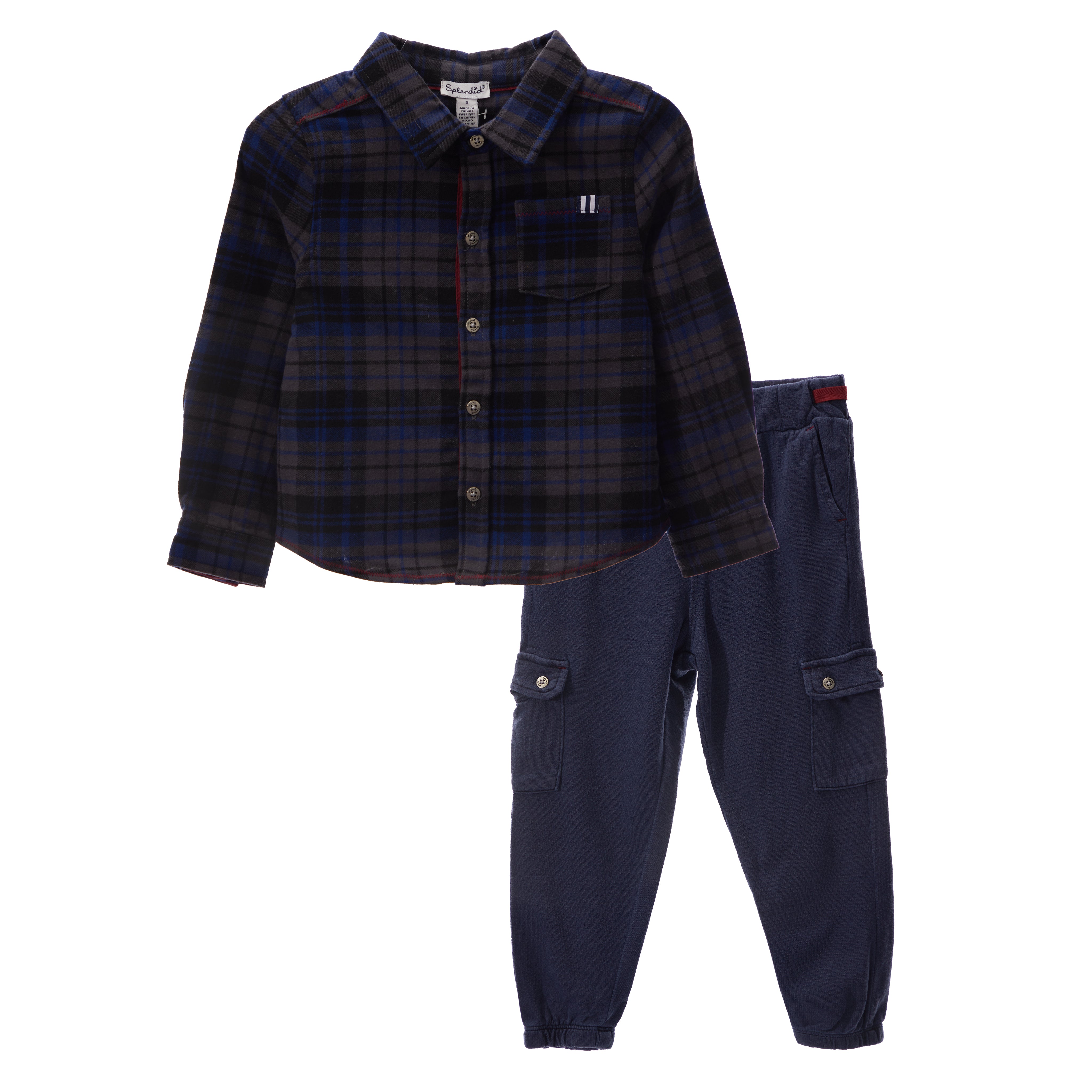 Glacier Plaid Buttondown & Pants Set - Denny's