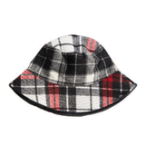 Plaid & Vegan Leather Reversible Bucket Hat - Denny's