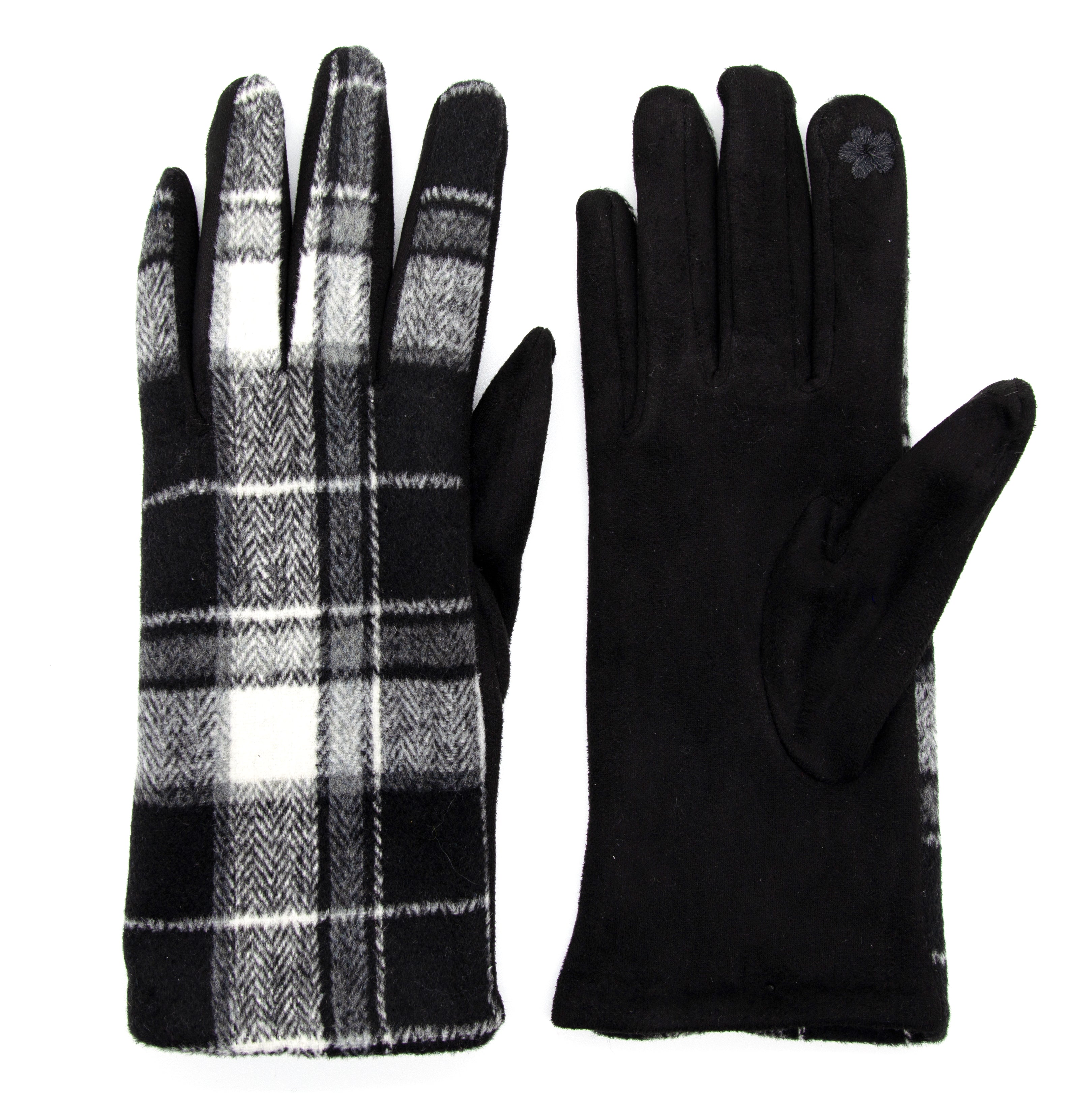 Black & White Plaid Glove - Denny's
