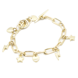 Stars & Boltz Charms Link Bracelet - Denny's