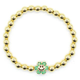 Green Daisy Gold Ball Bracelet - Denny's