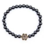 Black Daisy Hematite Ball Bracelet - Denny's