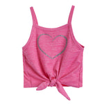 Glitter Heart Heathered Tie Tank - Denny's