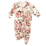 Ivory Floral Ruffle Footie - Denny's