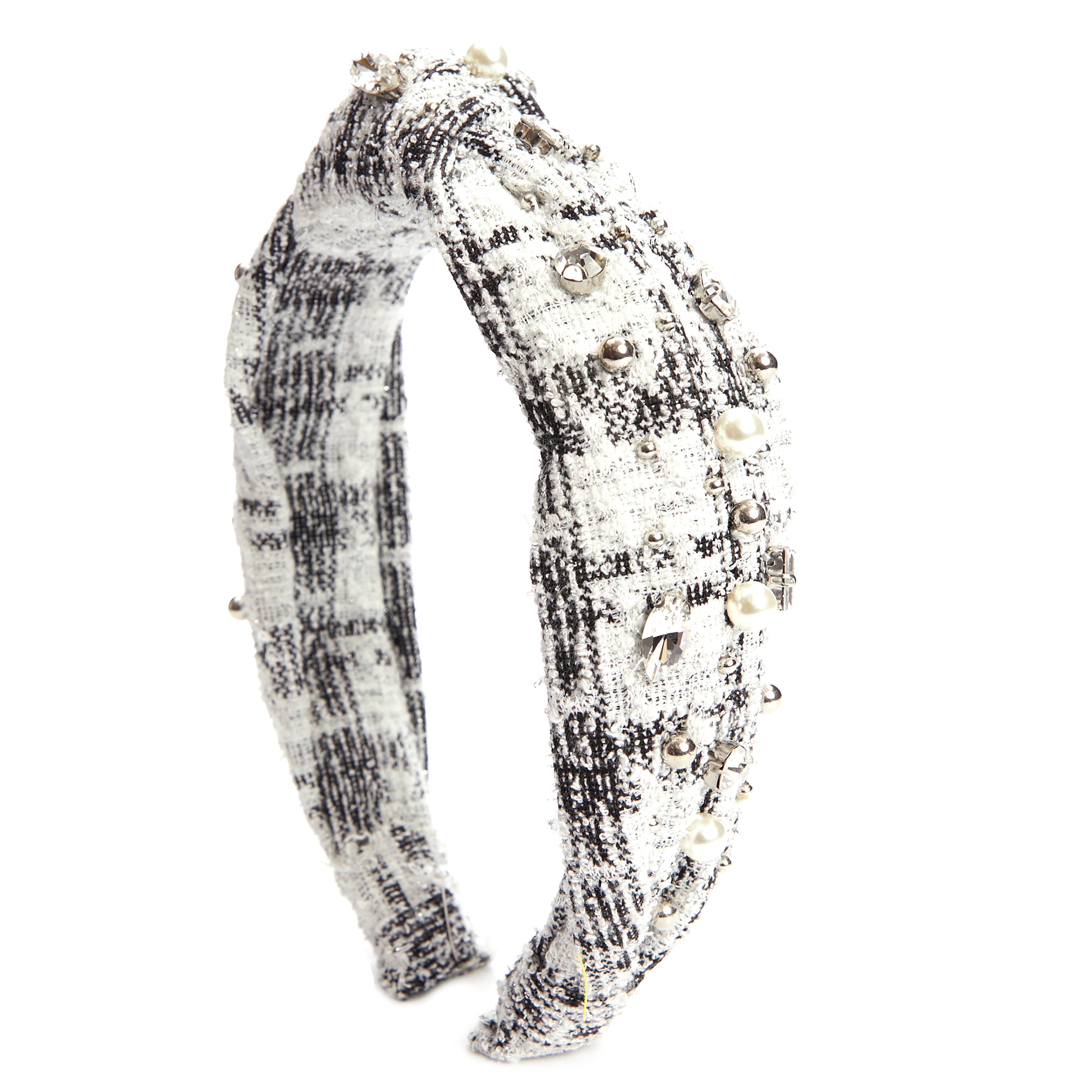 Jeweled Knot Tweed Headband - Denny's