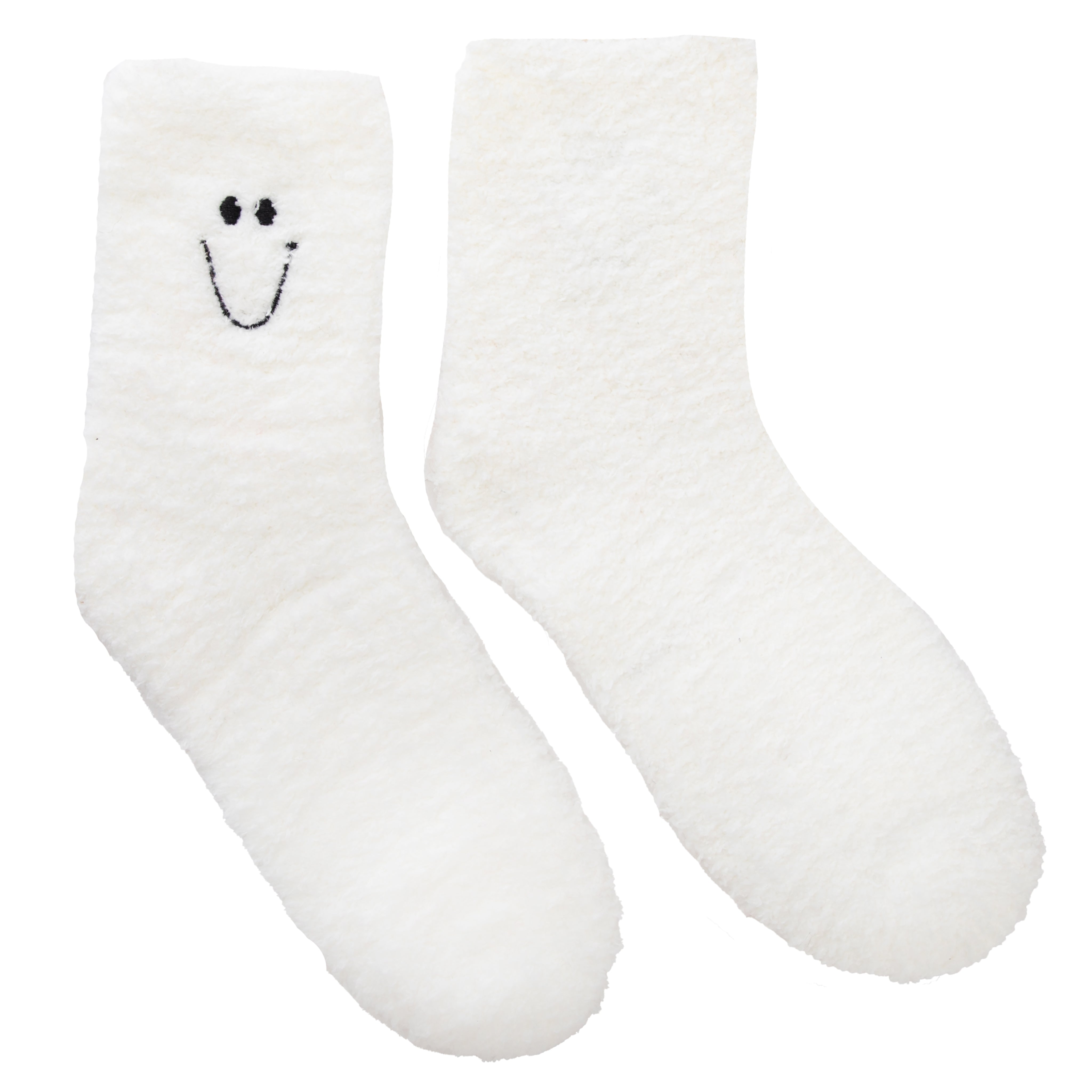 Jespa Fuzzy Smiley Sock - Denny's
