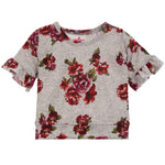 Floral Hacci Ruffle Sleeve Sweatshirt - Denny's