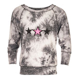 Tie Dye Three Stars Long Sleeve Top - Denny's