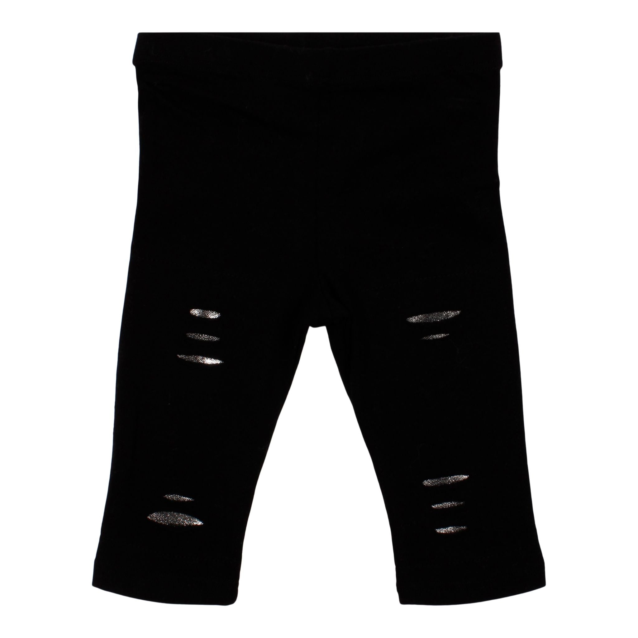 Black Legging Metallic Silver Rip - Denny's