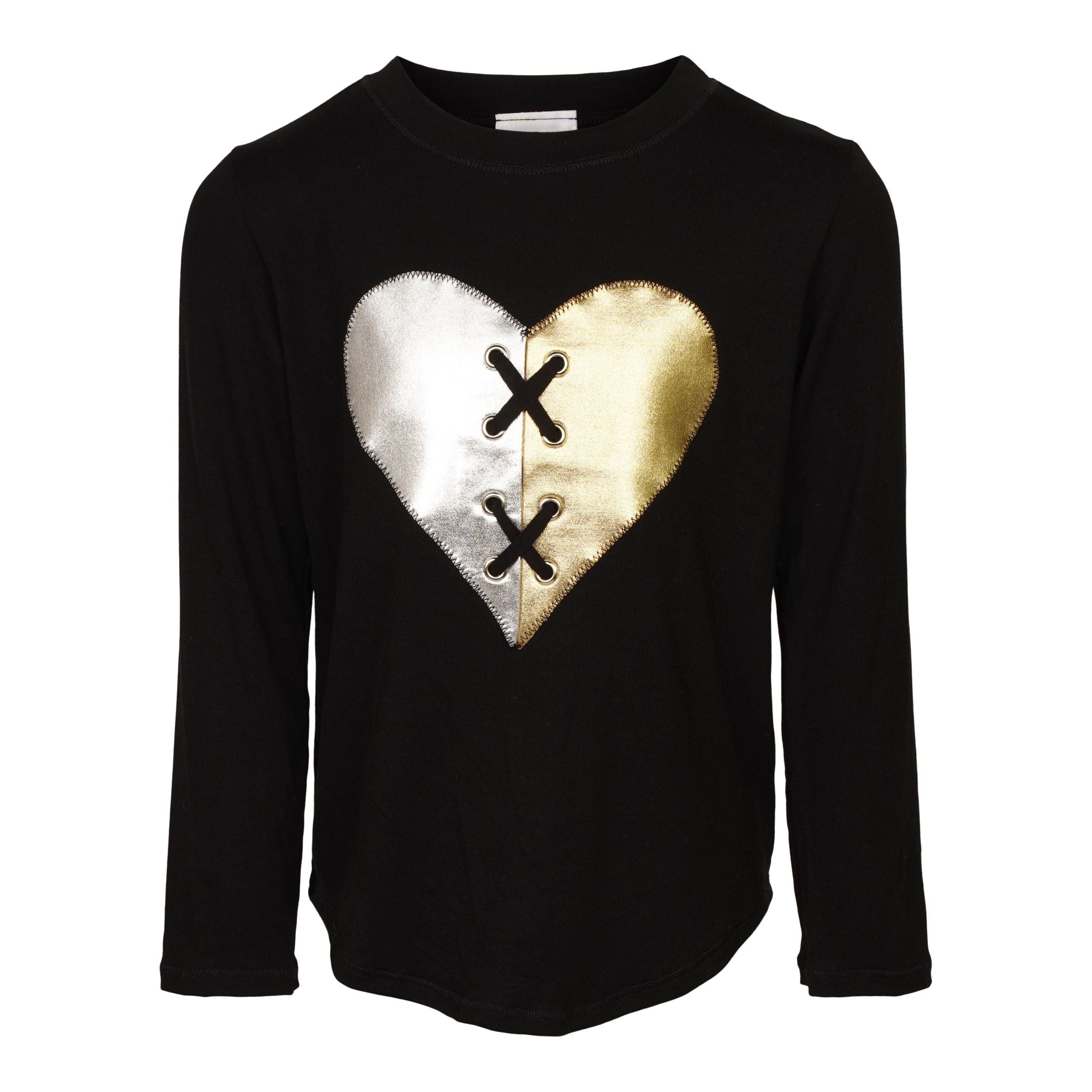 Gold & Sliver Lace Up Heart Shirt - Denny's