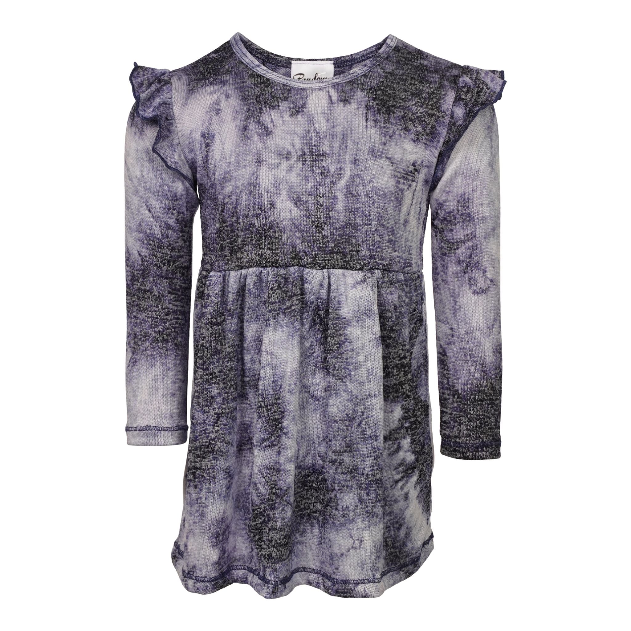 Ruffle Shoulder Baby Doll Tie Dye Dress - Denny's