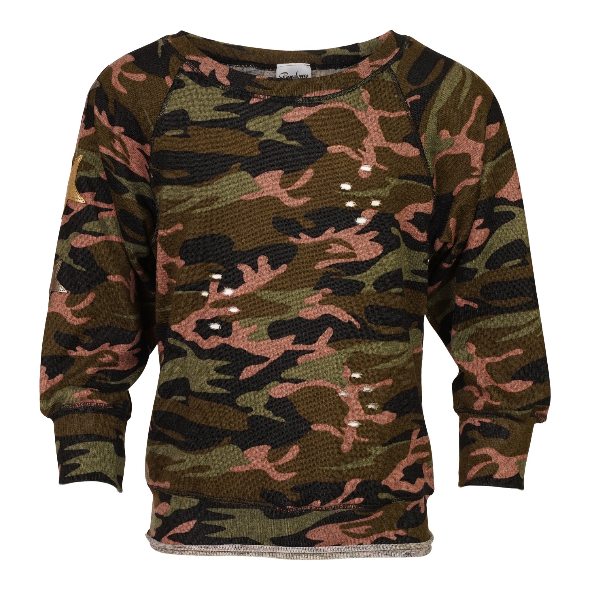Metallic Stars Camo Hacci Sweatshirt - Denny's