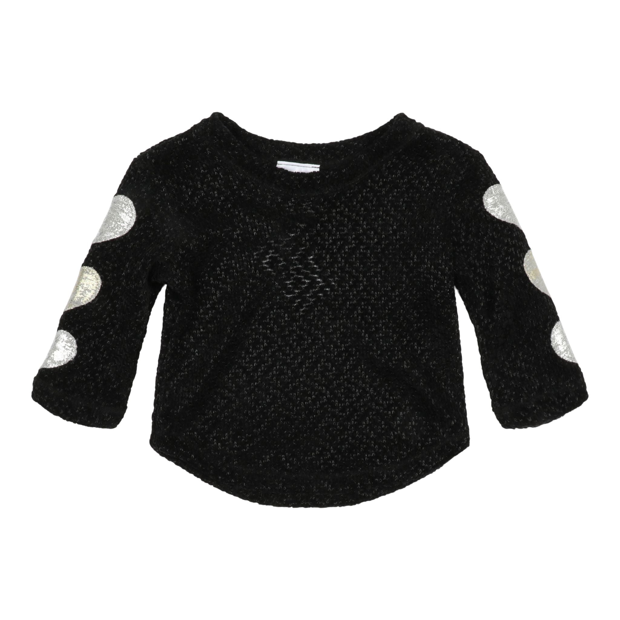 Metallic Hearts Sleeve Sweater - Denny's