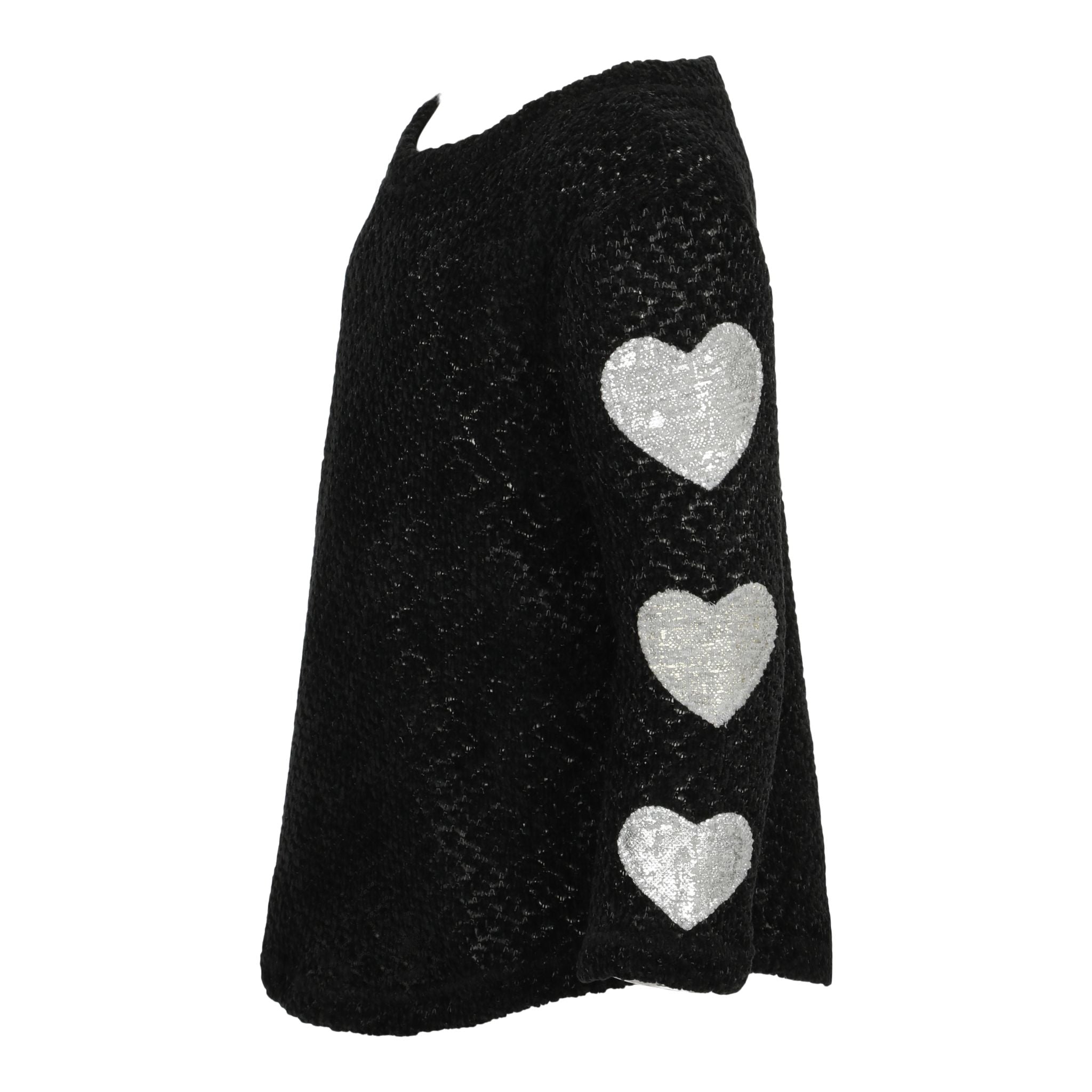 Metallic Hearts Sleeve Sweater - Denny's