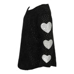 Metallic Hearts Sleeve Sweater - Denny's