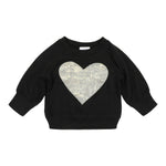 Gold Metallic Heart Sweatshirt - Denny's